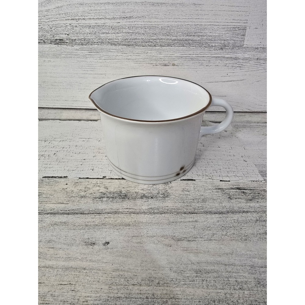 Mikasa Disco Brown Fine China Creamer L4826 White Brown‎ Trim Japan MCM
